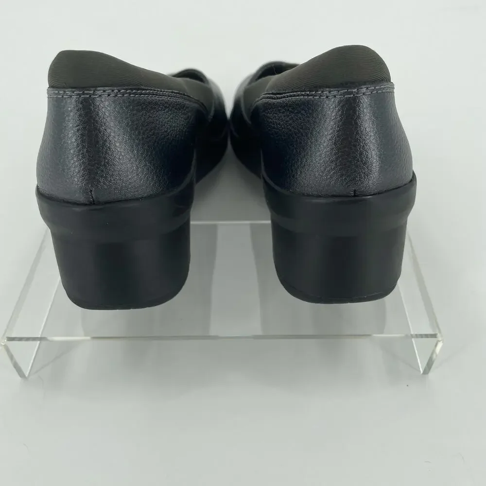 Clark’s Women’s‎ Suttyn Walk Wedge Slip-On Shoes, Black, Sz. 7M Comfort Office
